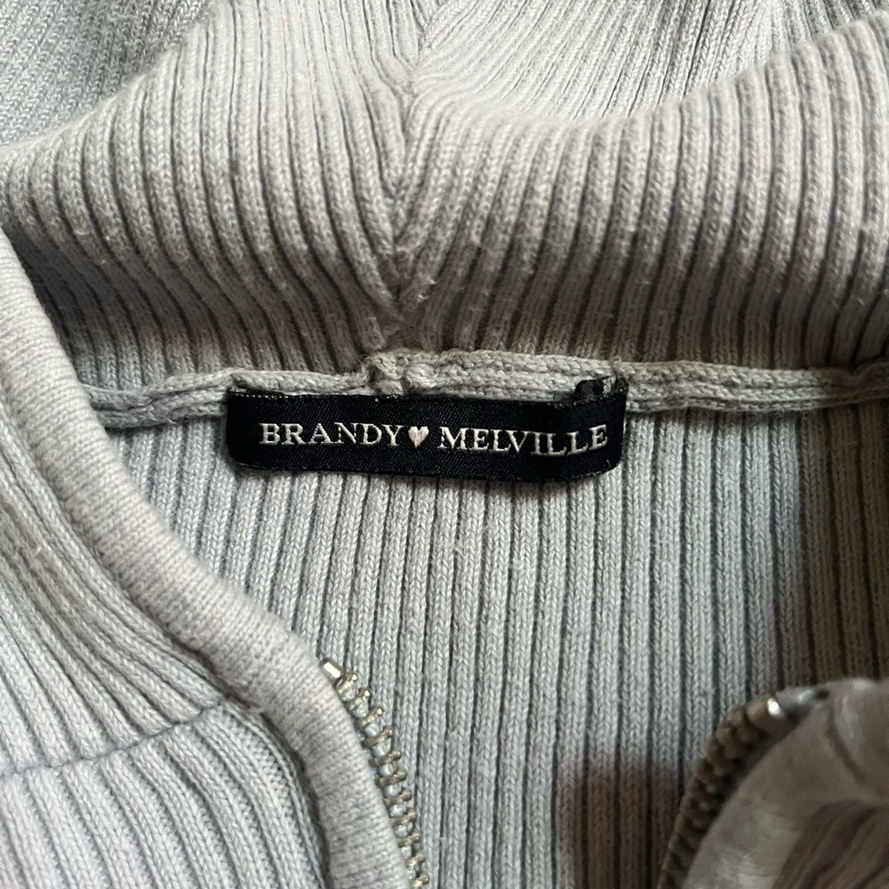 Brandy Melville Light Gray Cowl Neck Sweater